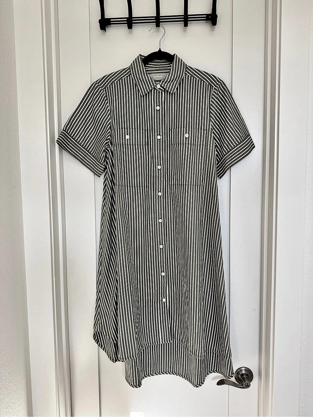EVERLANE The Daytripper Dress Striped Button-Front Mini Dress